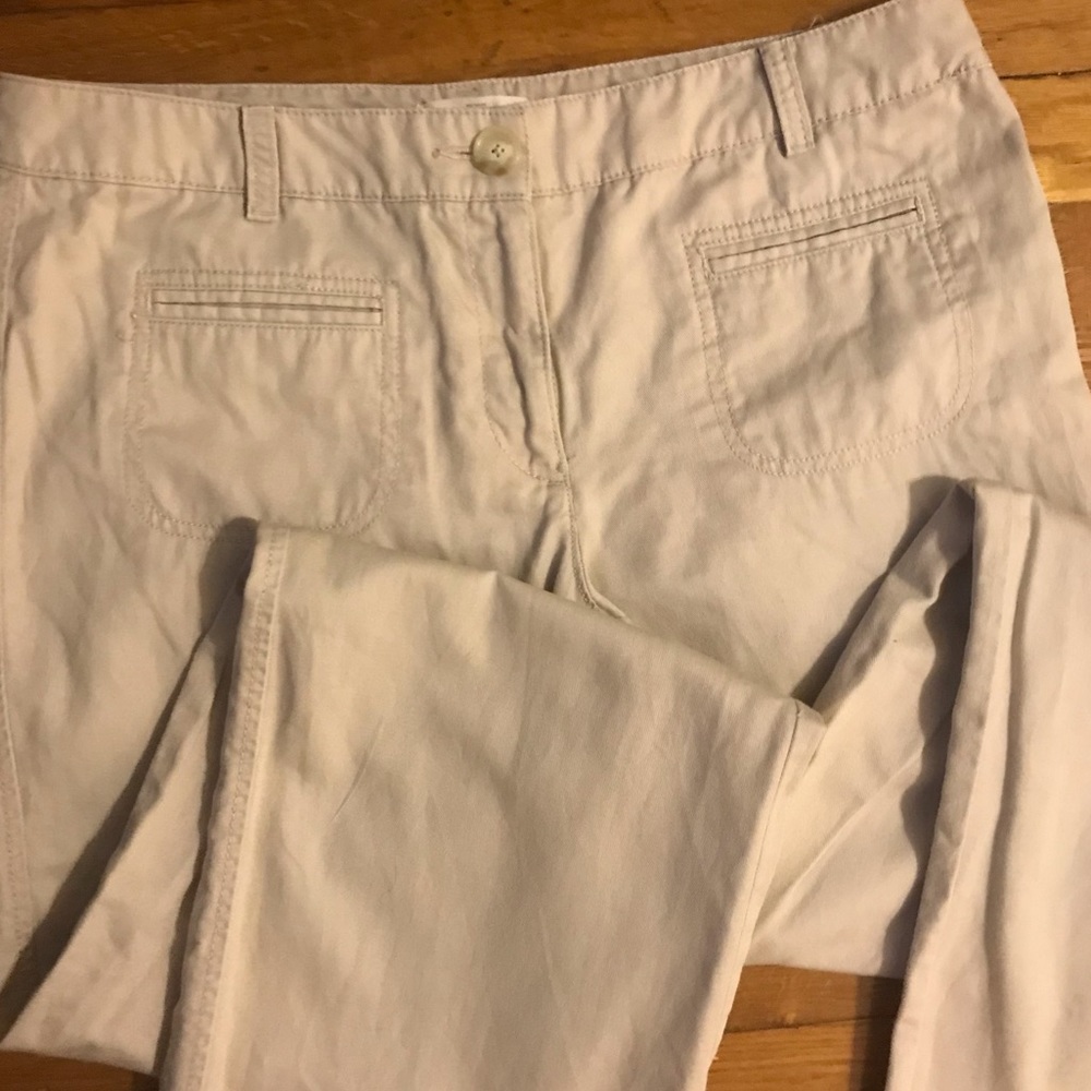 Loft Low Rise Straight Leg Cotton/Linen Pants